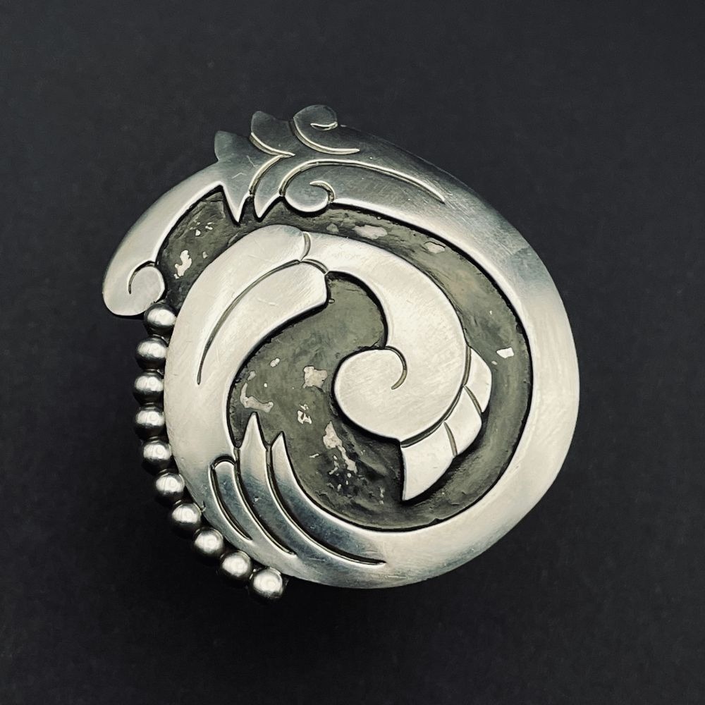 Vintage Sterling Eagle‎ 3 Taxco JHP Brooch Pendant Convertible Deco Overlay Pin